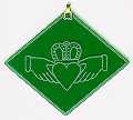 Outline Claddagh on Irish Green