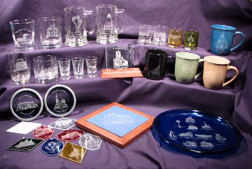 Some of the many available etched gifts