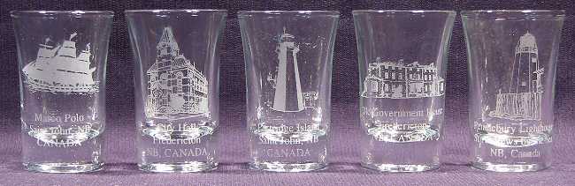 Etched shot glasses