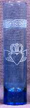 Outline Claddagh on Cobalt Blue Bud Vase
