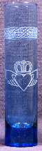 Outline Claddagh on Cobalt Blue Bud Vase