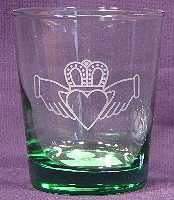 Outline Claddagh on 13oz Flared Double Old fashioned Tumbler